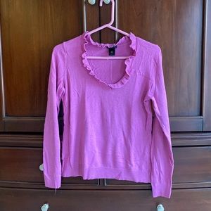 Ann Taylor Magenta Ruffled Sweater